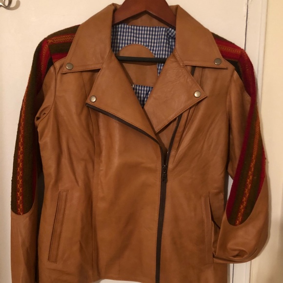 Leather@wool 1 of a kind jackets my designs - Picture 3 of 3